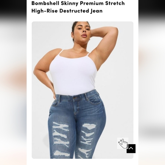 Bombshell Skinny Premium Stretch High-Rise Destructed Jean plus size 16 - Picture 5 of 15